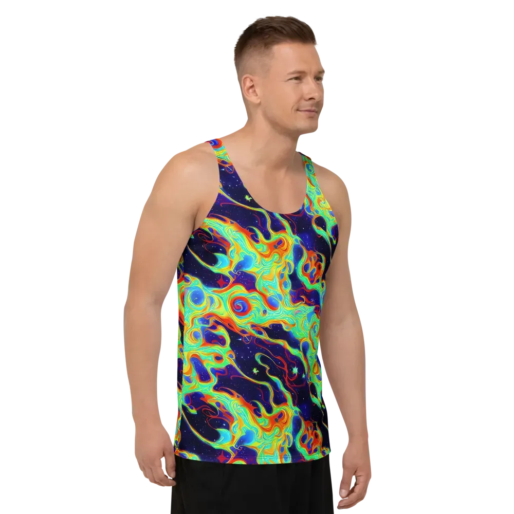 Neon Cosmos on Men's Tank Top — Right Front