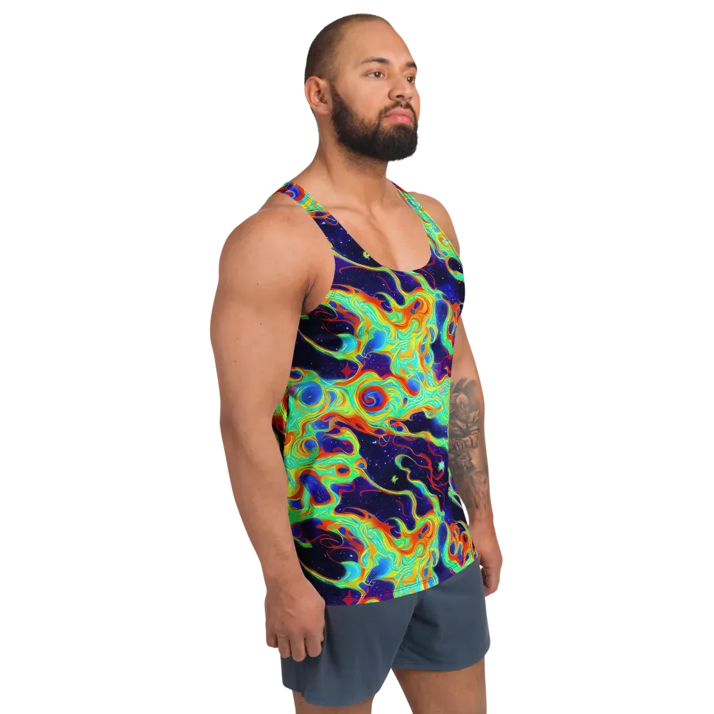 Neon Cosmos on Men's Tank Top — Right Front