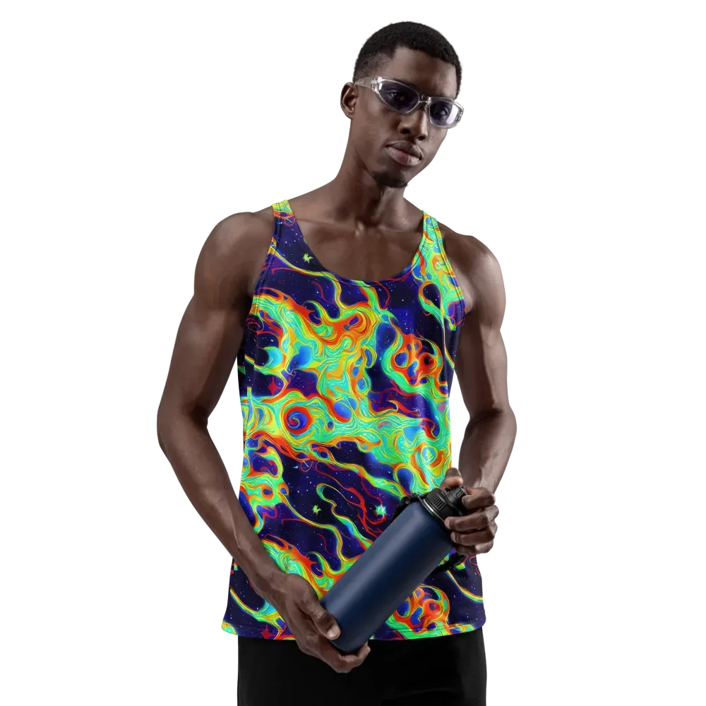 Neon Cosmos on Men's Tank Top — Front