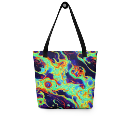 Neon Cosmos on a Tote Bag