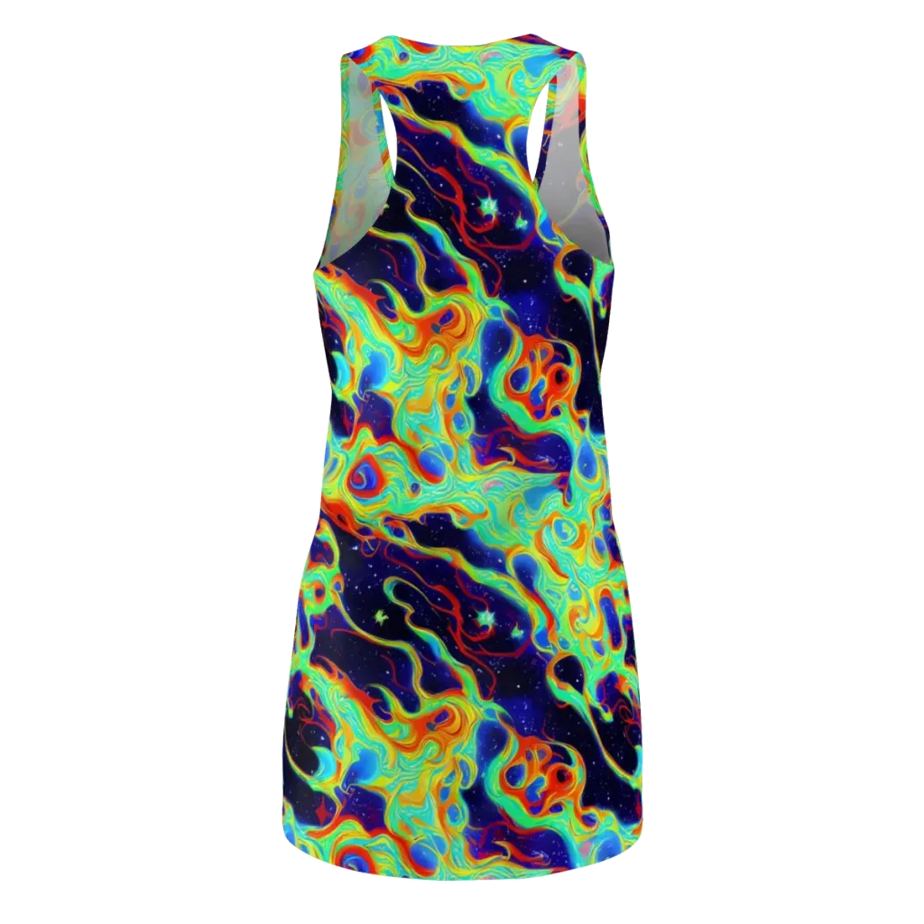 Neon Cosmos on Racerback Dress — Back