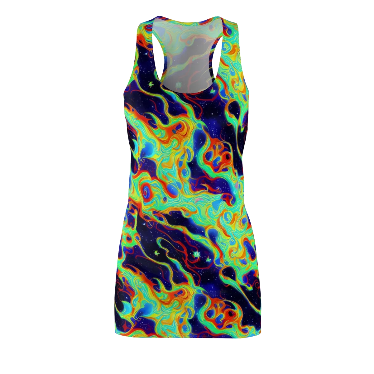 Neon Cosmos on Racerback Dress — Front