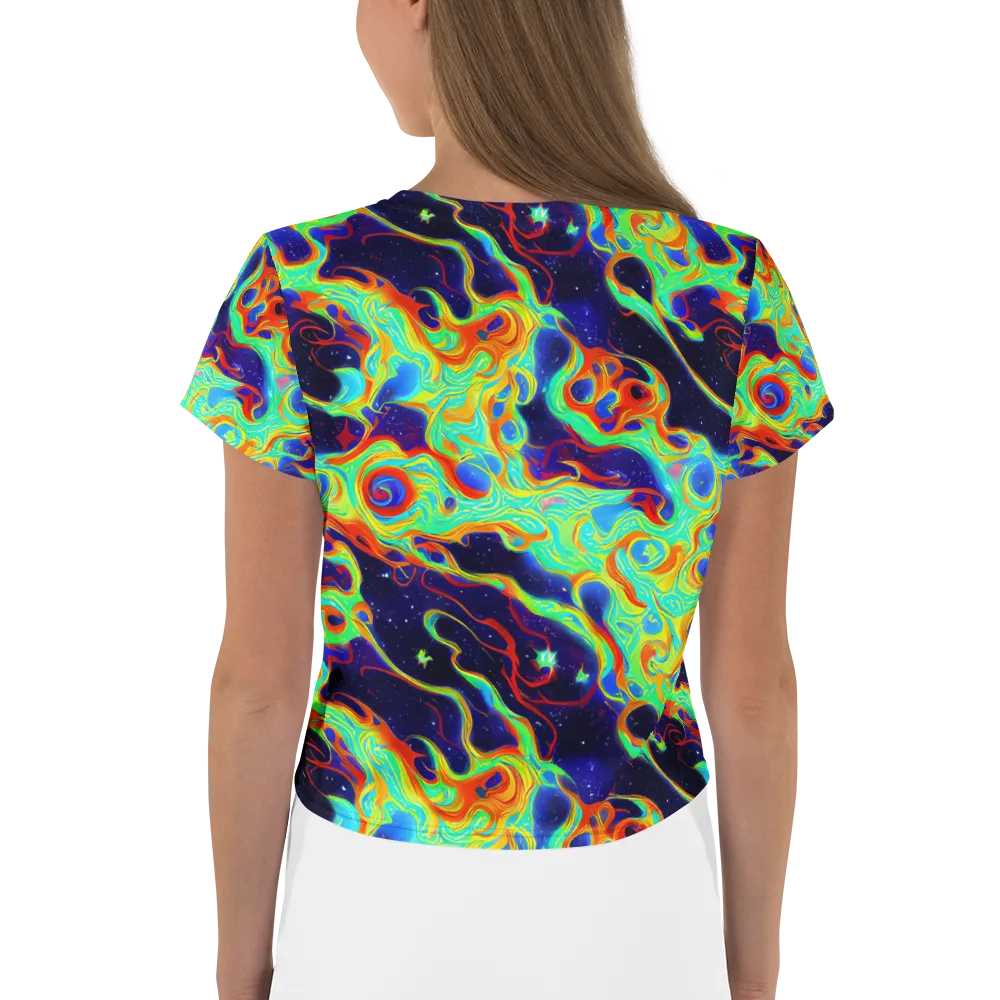 Neon Cosmos on Crop Tee — Back