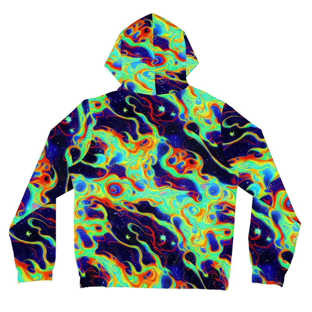 Neon Cosmos on Women's Full-Zip Hoodie — Back