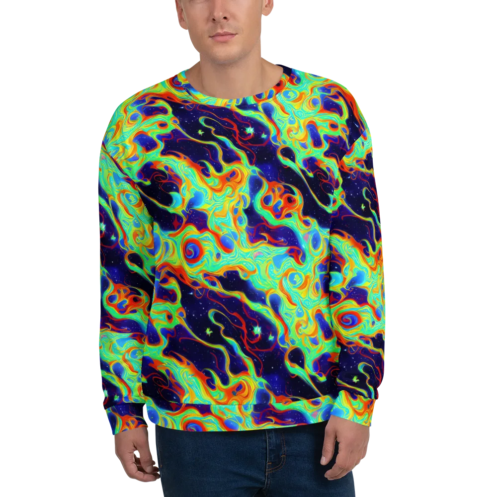 Neon Cosmos on Sweatshirt — Front