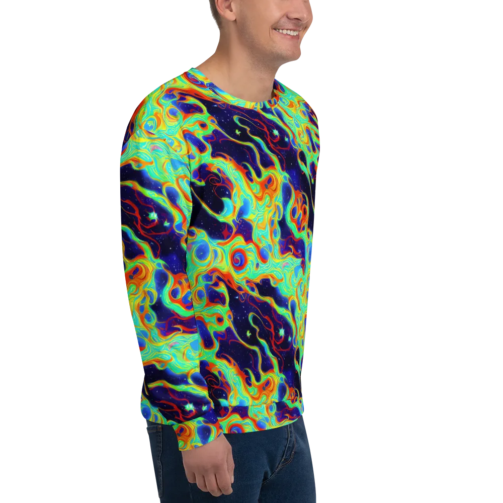 Neon Cosmos on Sweatshirt — Right Front