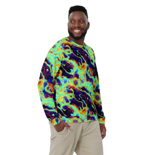 Neon Cosmos on a Sweatshirt