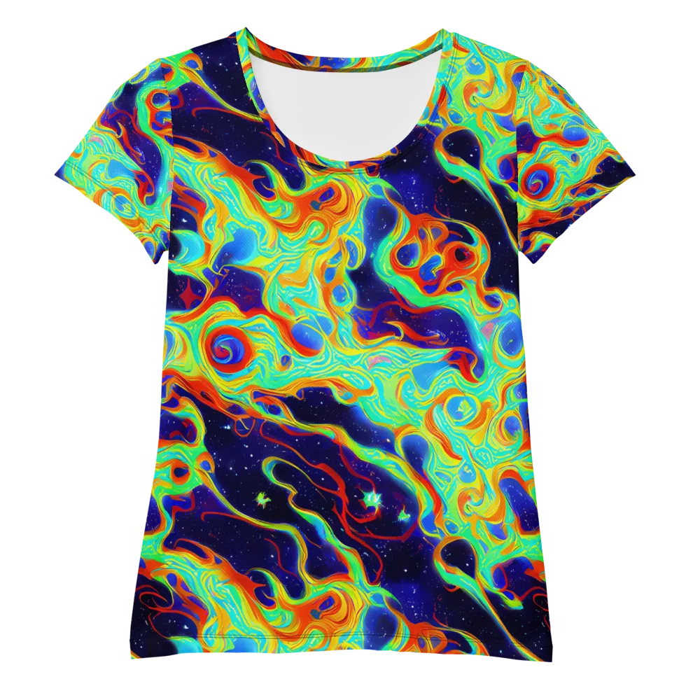 Neon Cosmos on Women's Athletic T-Shirt — Front
