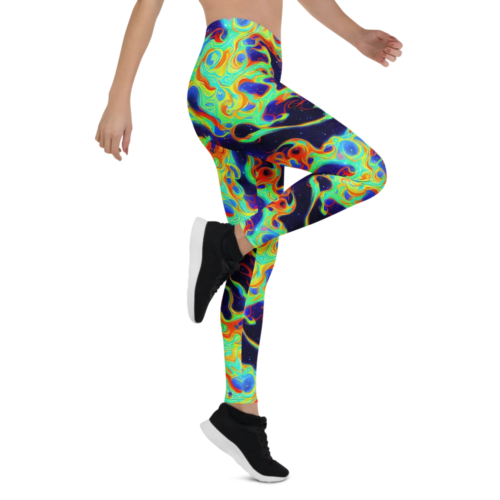 Neon Cosmos on Leggings — Right