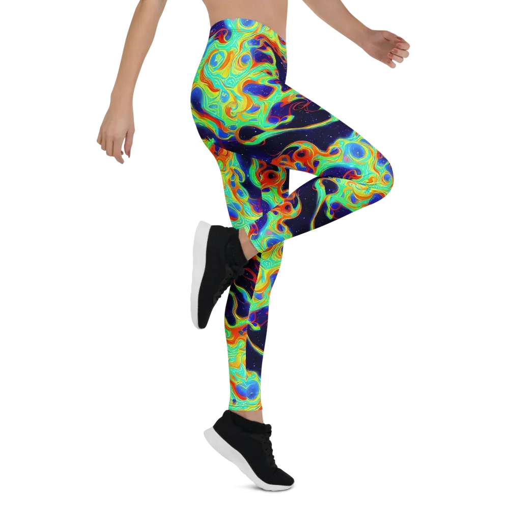 Neon Cosmos on Leggings — Right