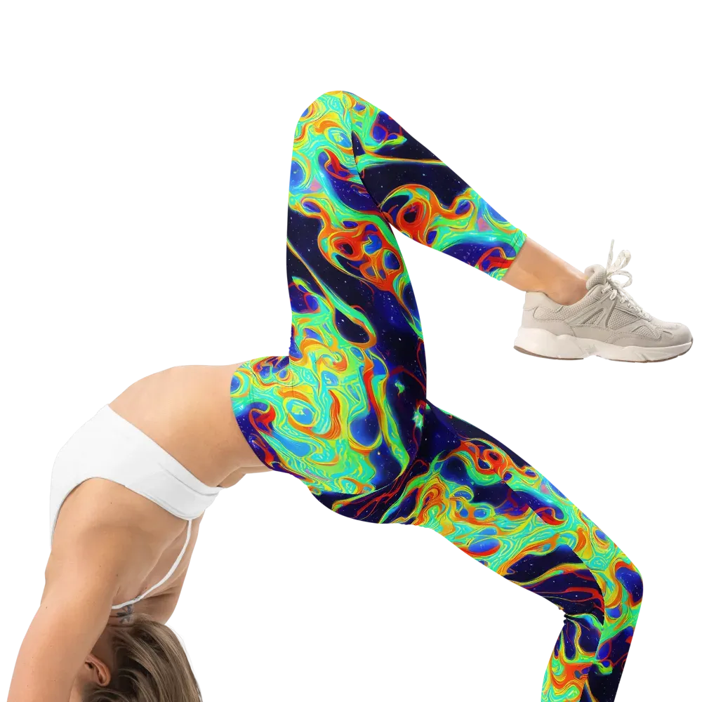 Neon Cosmos on Leggings — Right