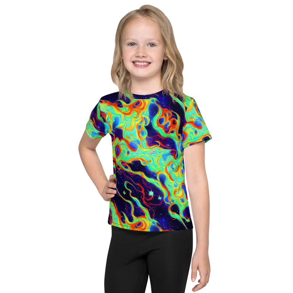 Neon Cosmos on Kids Crew Neck T-Shirt — Front