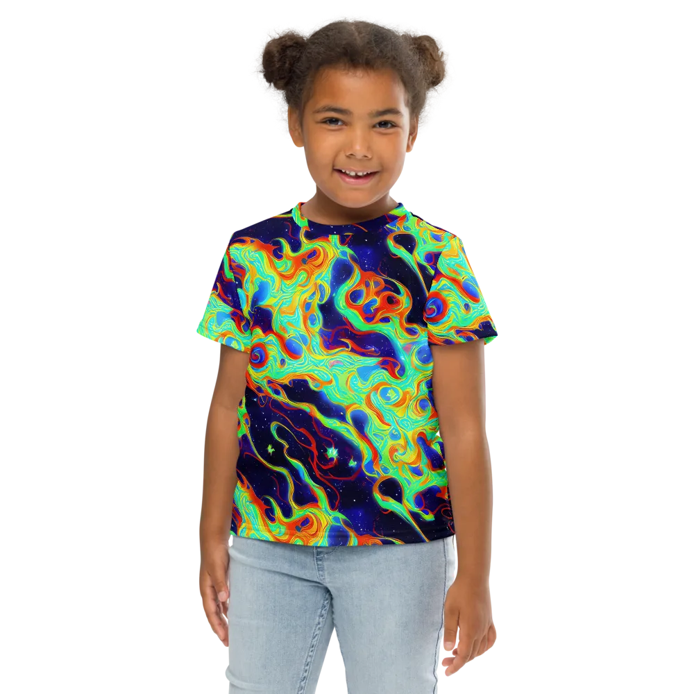 Neon Cosmos on Kids Crew Neck T-Shirt — Front