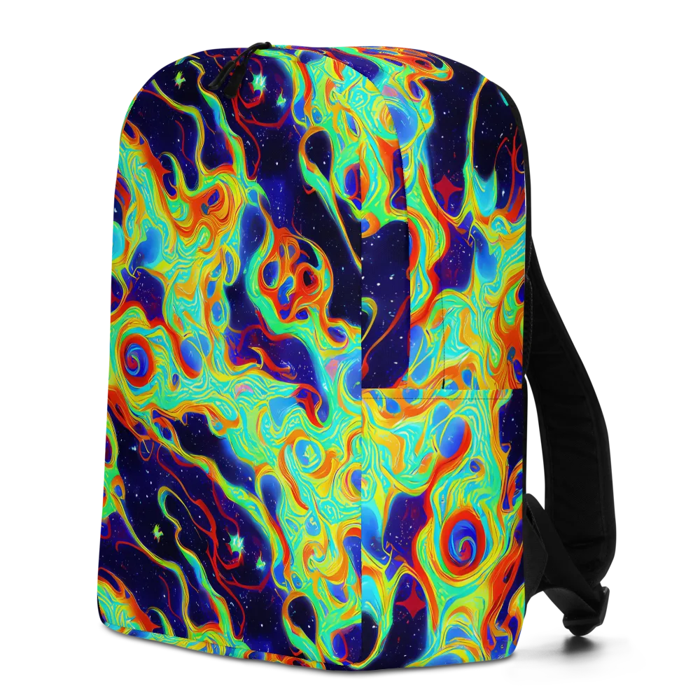 Neon Cosmos on Minimalist Backpack — Left