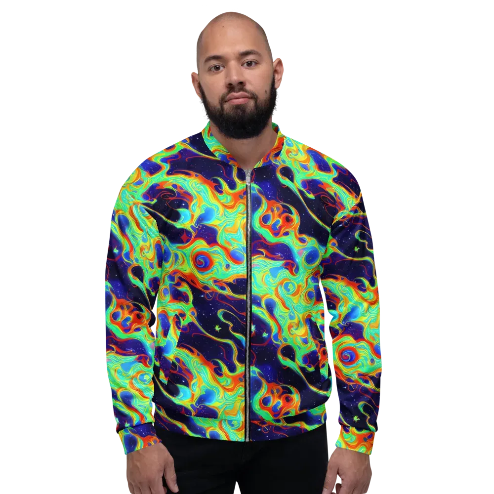 Neon Cosmos on Bomber Jacket — Front