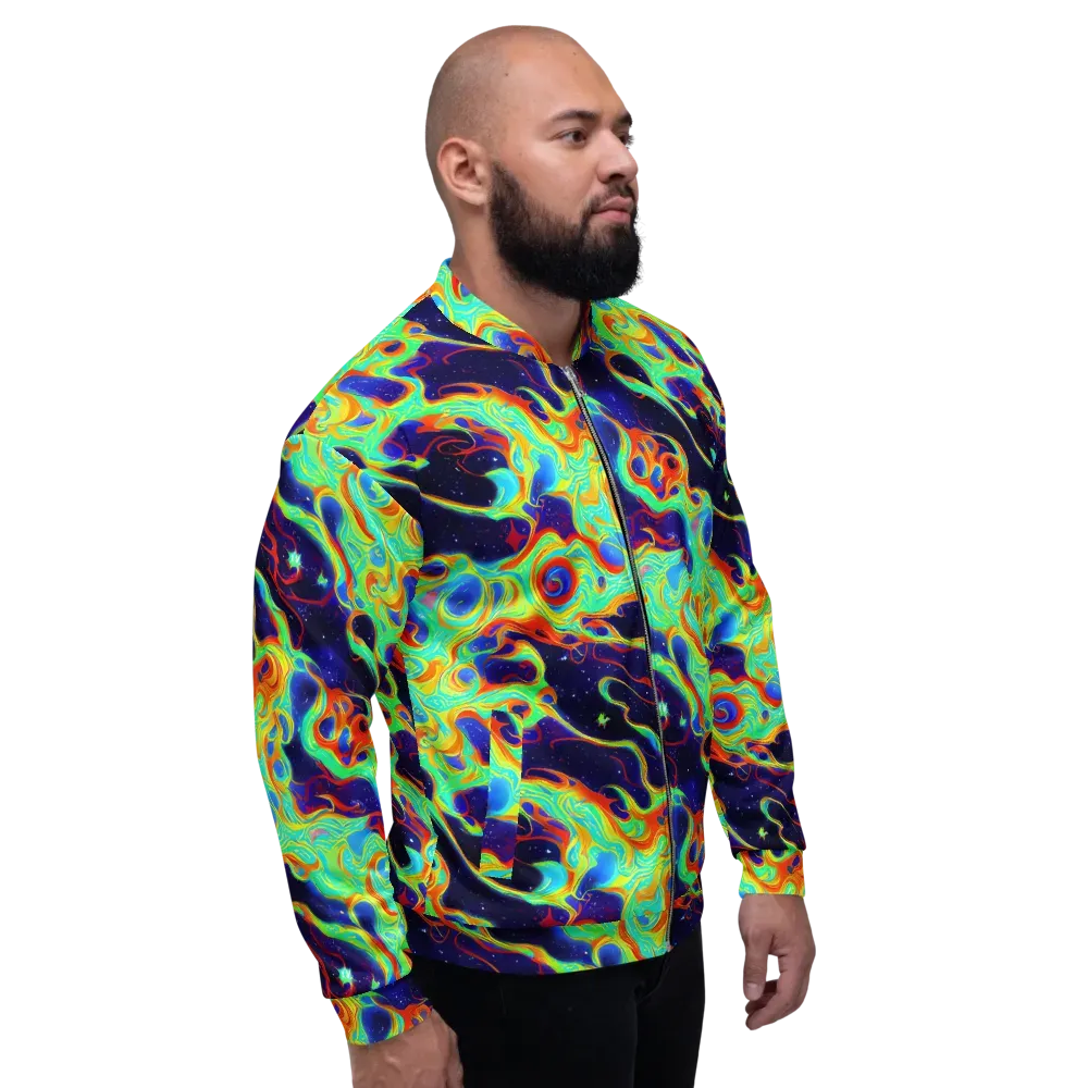Neon Cosmos on Bomber Jacket — Right