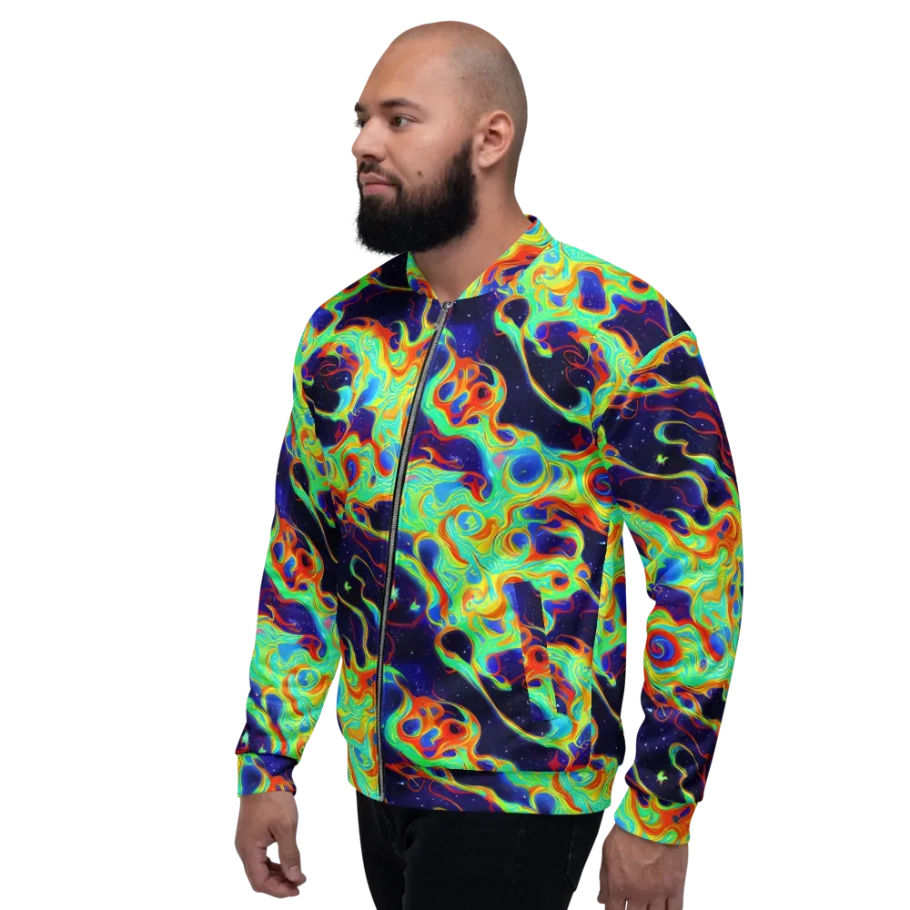 Neon Cosmos on Bomber Jacket — Left