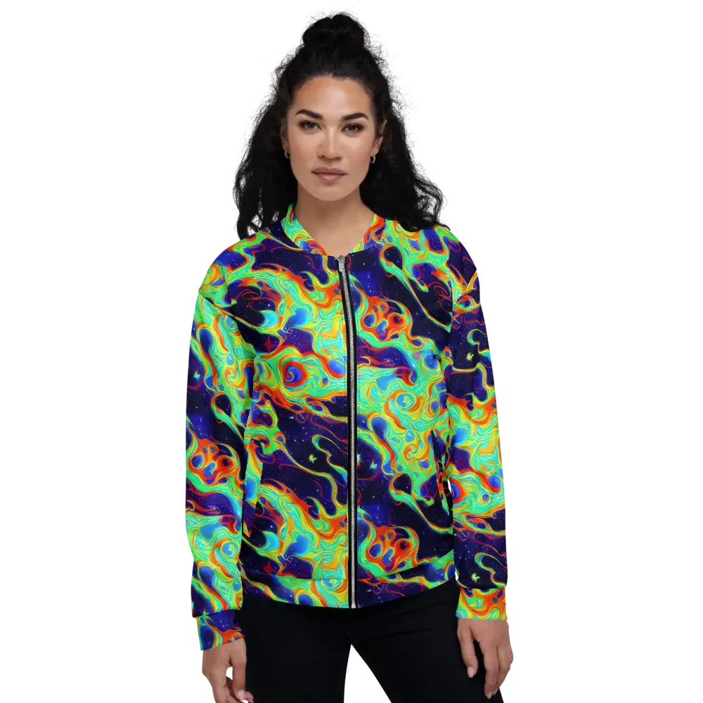 Neon Cosmos on Bomber Jacket — Front