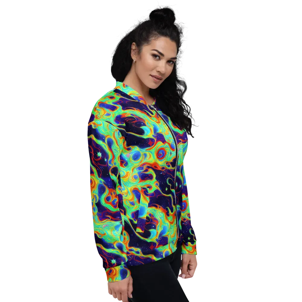 Neon Cosmos on Bomber Jacket — Right