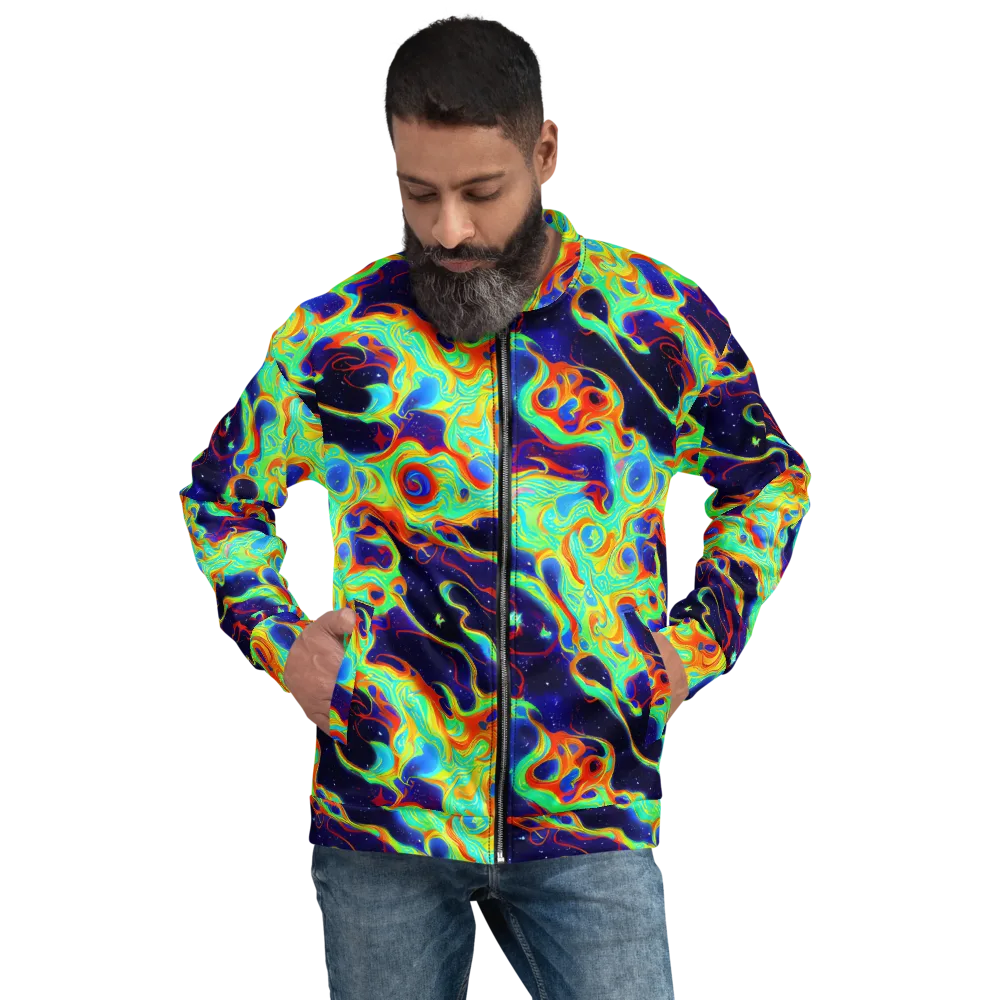 Neon Cosmos on Bomber Jacket — Front