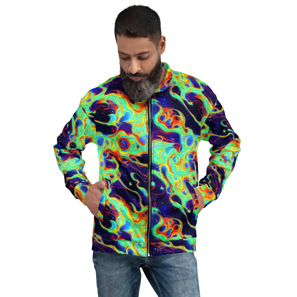 Neon Cosmos on Bomber Jacket — Front