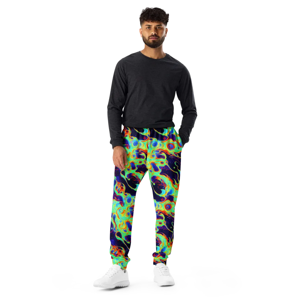 Neon Cosmos on Men's Joggers — Front