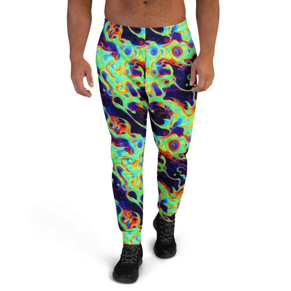 Neon Cosmos on Men's Joggers — Front