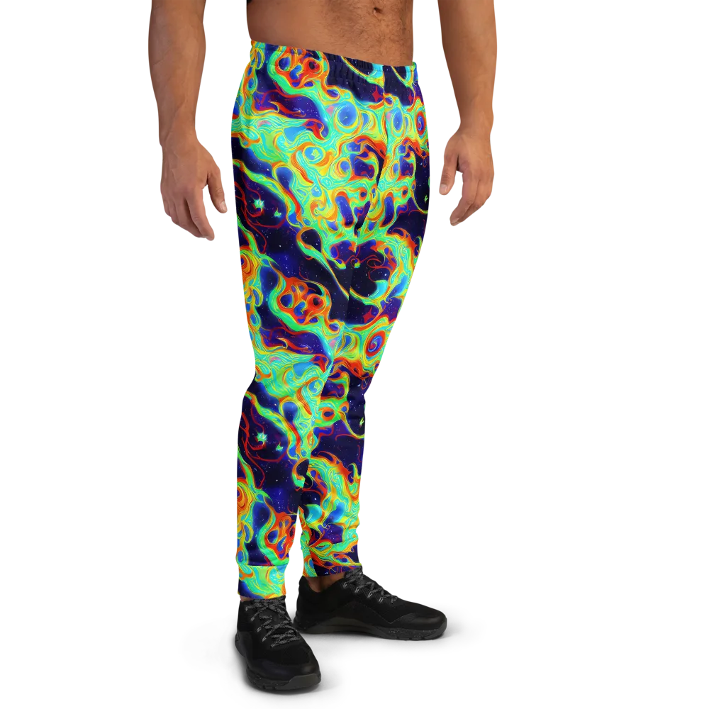 Neon Cosmos on Men's Joggers — Right
