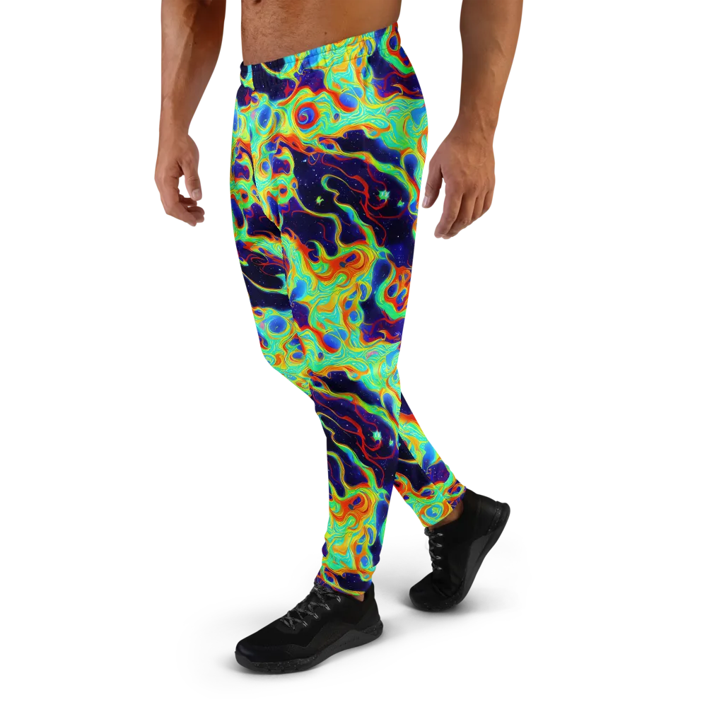 Neon Cosmos on Men's Joggers — Left