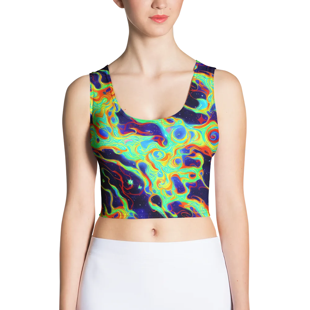 Neon Cosmos on Crop Top — Front