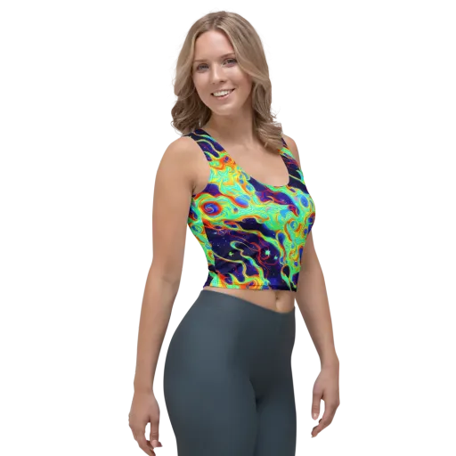 Neon Cosmos on a Crop Top
