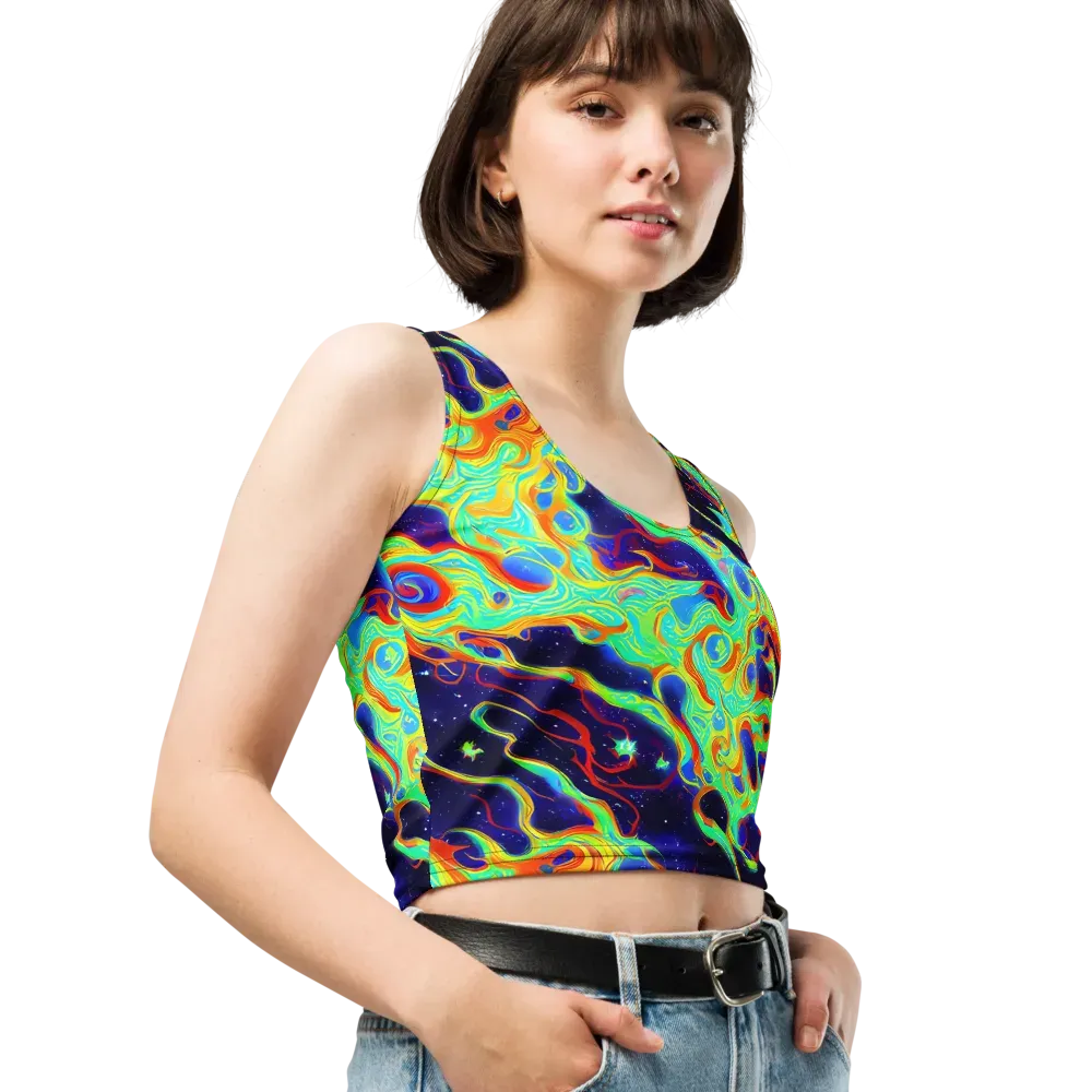 Neon Cosmos on Crop Top — Right Front