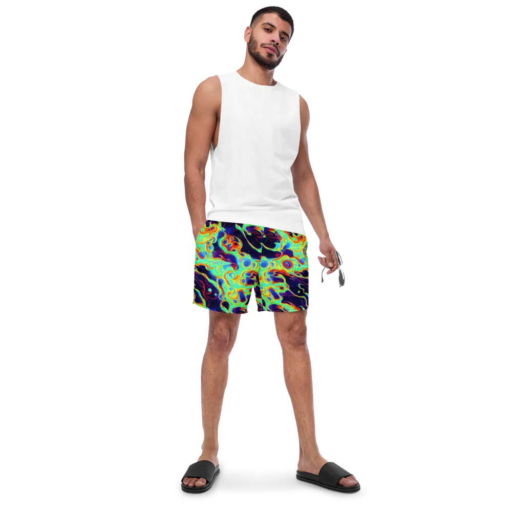 Neon Cosmos on Swim Trunks — Front