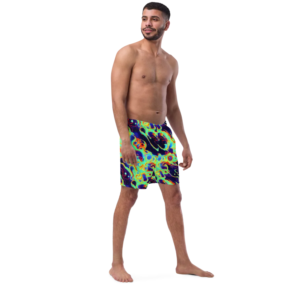 Neon Cosmos on Swim Trunks — Right Front