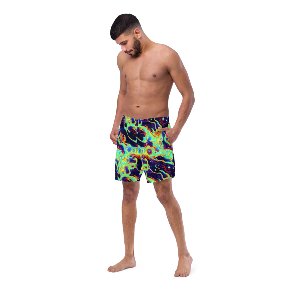 Neon Cosmos on Swim Trunks — Left Front