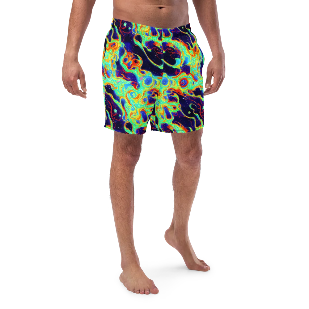 Neon Cosmos on Swim Trunks — Front