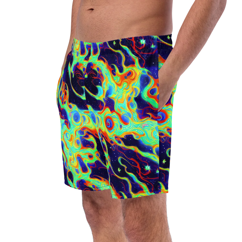 Neon Cosmos on Swim Trunks — Left Front