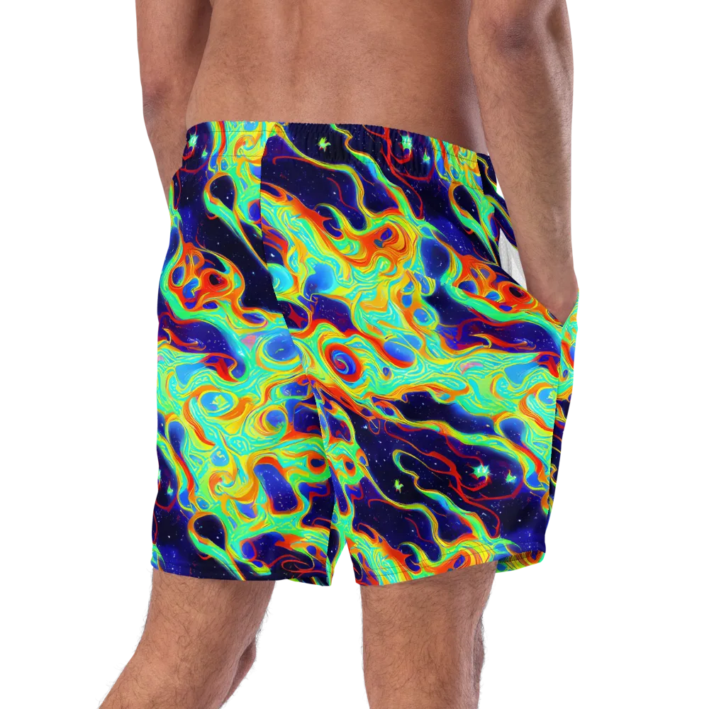 Neon Cosmos on Swim Trunks — Right Back