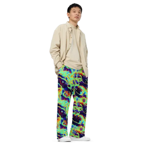 Neon Cosmos on a Wide-Leg Pants