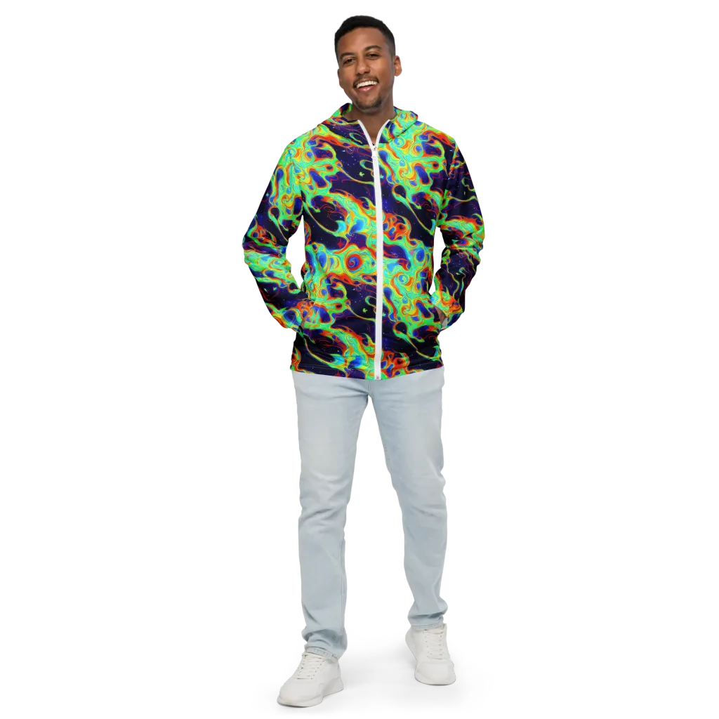Neon Cosmos on Men's Windbreaker — Front