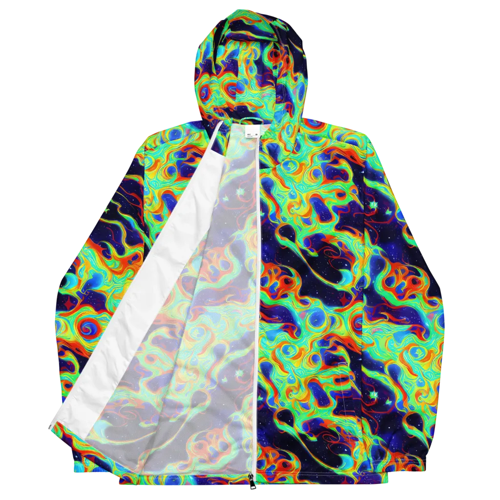 Neon Cosmos on Men's Windbreaker — Front