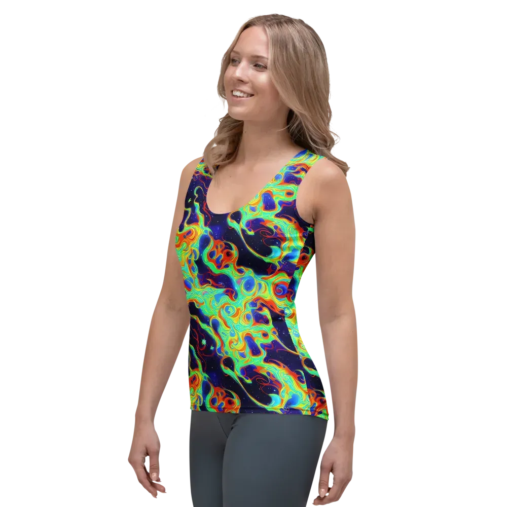 Neon Cosmos on Women's Tank Top — Left Front