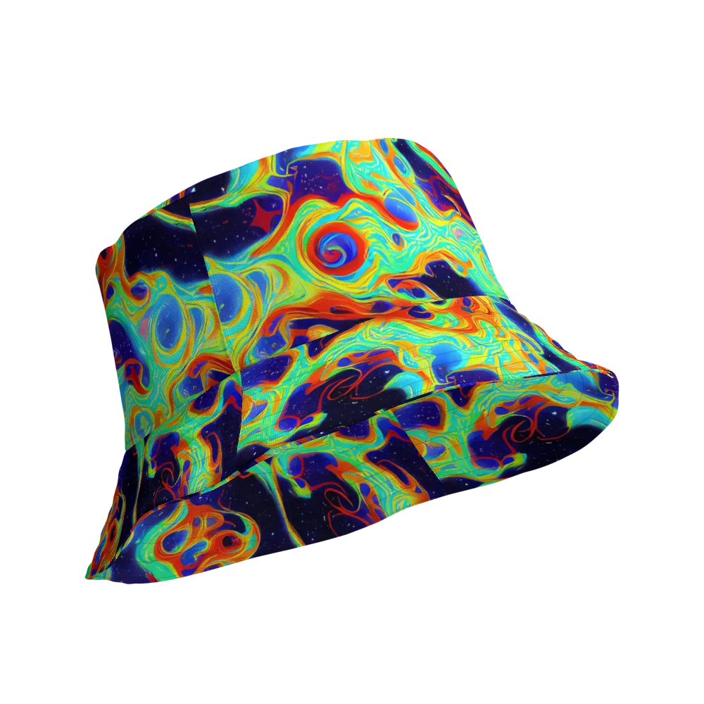 Neon Cosmos on Reversible Bucket Hat — Product details Outside