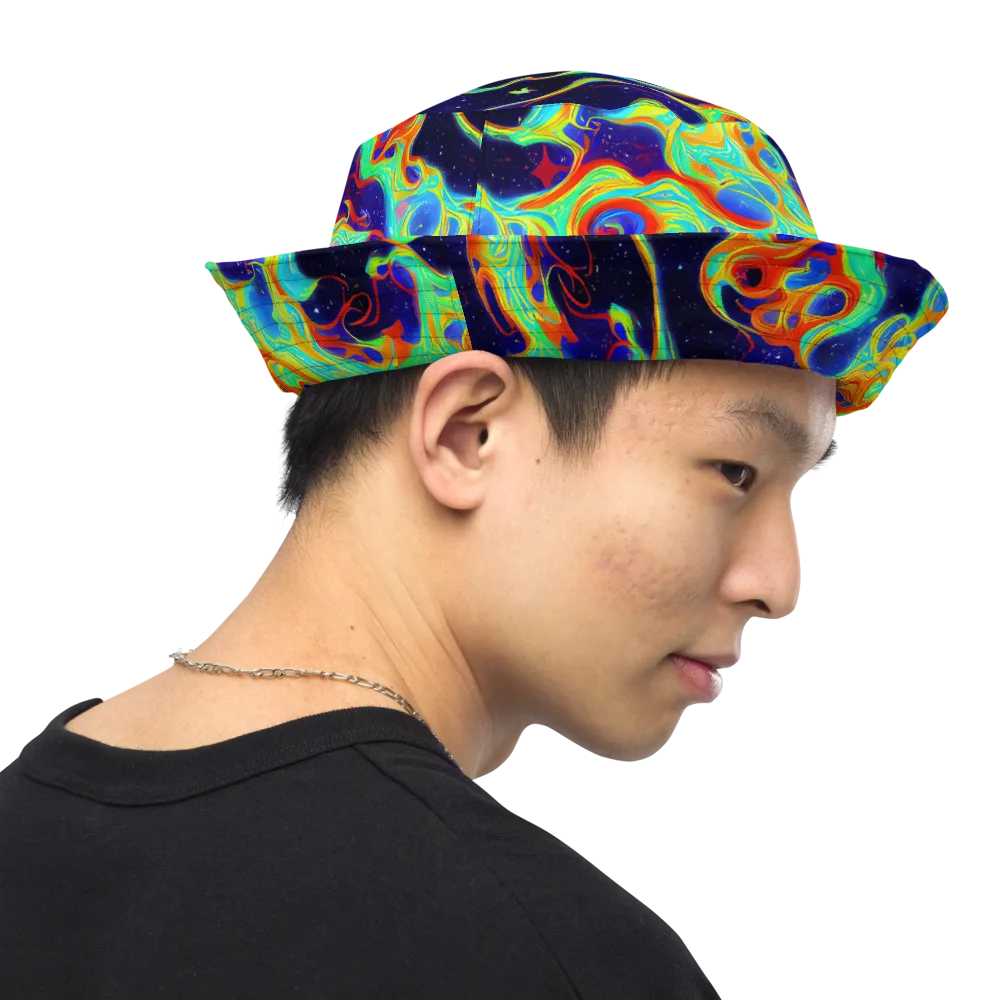 Neon Cosmos on Reversible Bucket Hat — Right Outside