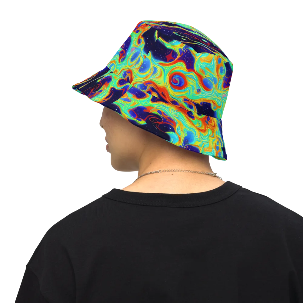 Neon Cosmos on Reversible Bucket Hat — Back Inside