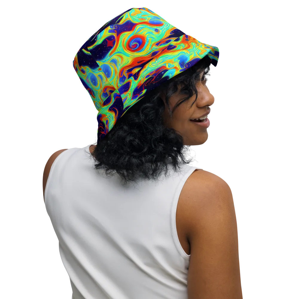 Neon Cosmos on Reversible Bucket Hat — Right Outside