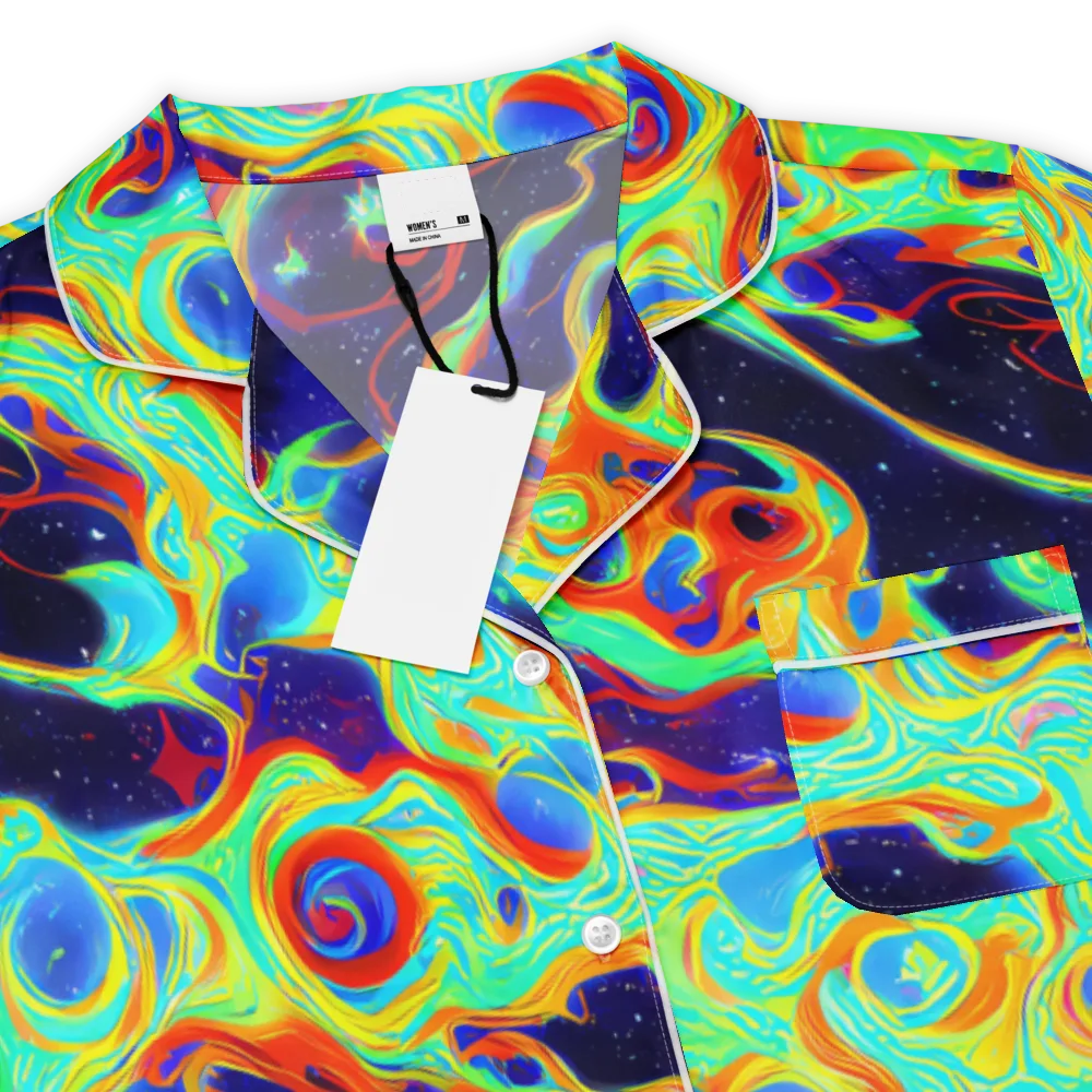Neon Cosmos on Women's Short Sleeve Pajama Top — Product details