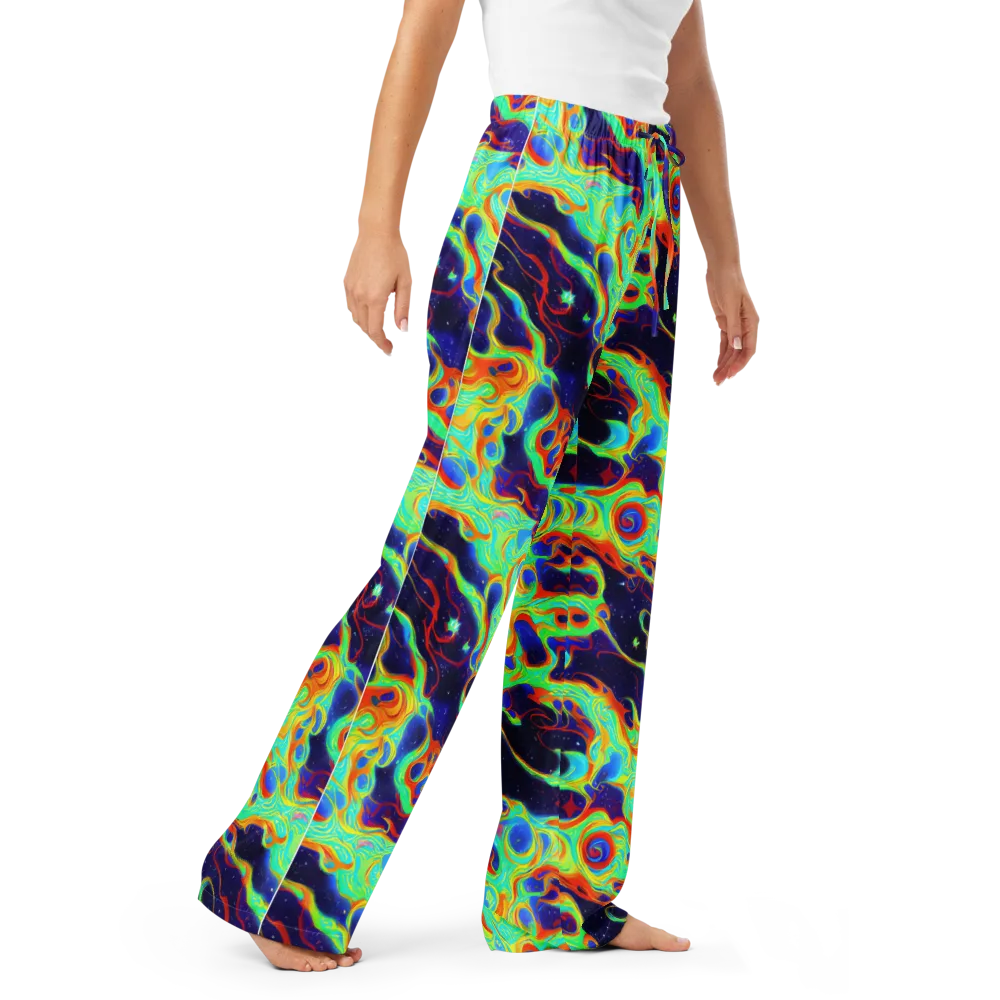 Neon Cosmos on Women's Pajama Pants — Right Front