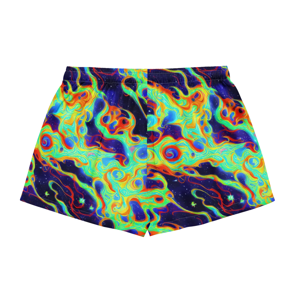 Neon Cosmos on Women's Pajama Shorts — Back
