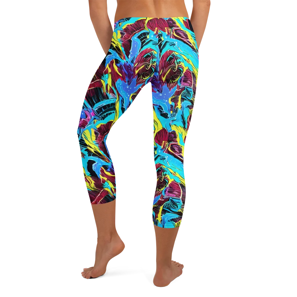 Chromatic Flora on Capri Leggings — Back